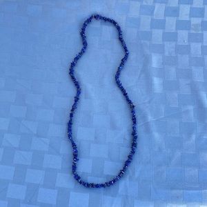 Authentic lapis lazuli rock bead necklace